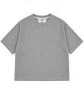 Waffle Boxy T Shirt / Light Grey