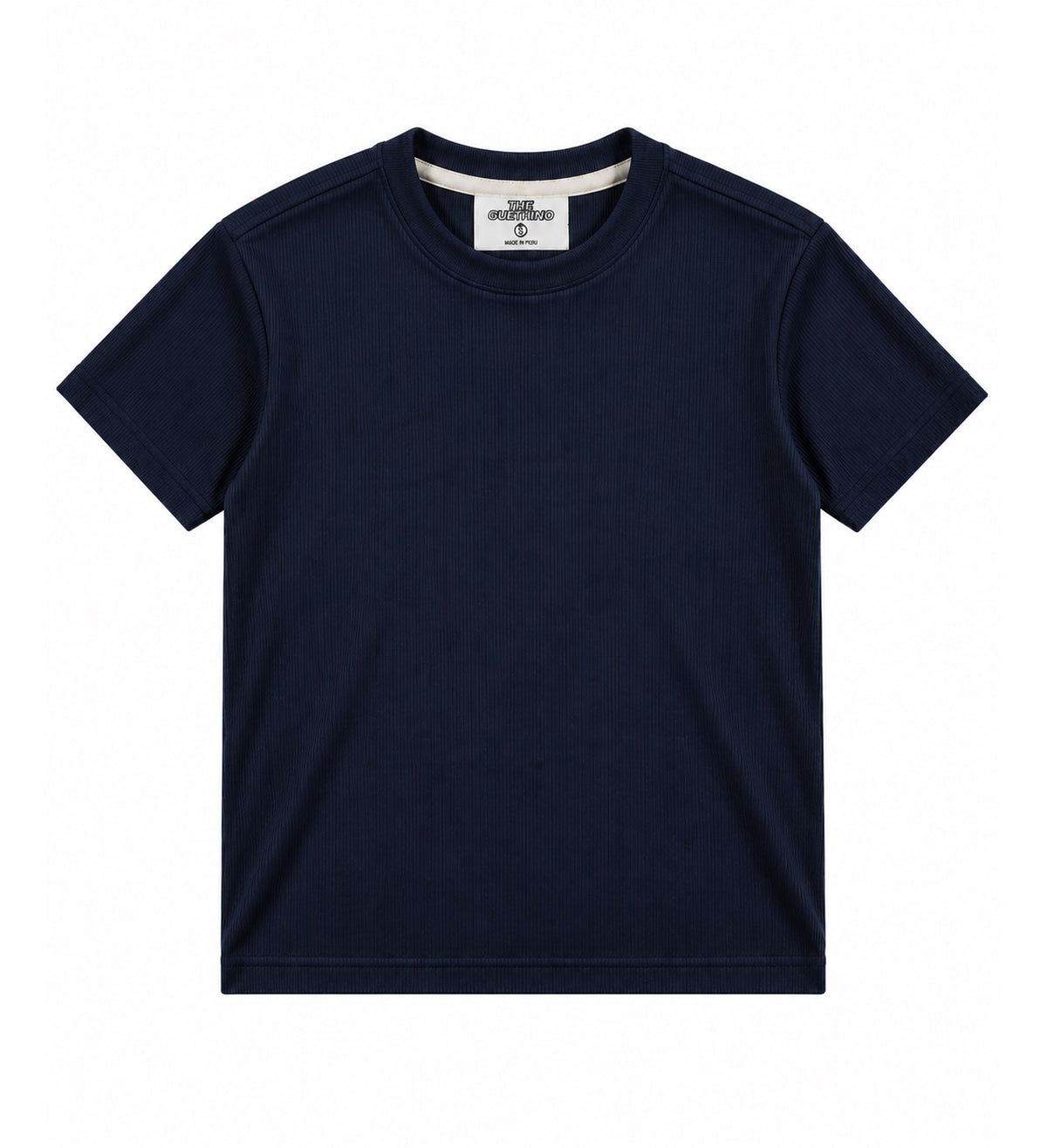 Ribbed T Shirt / Navy Blue