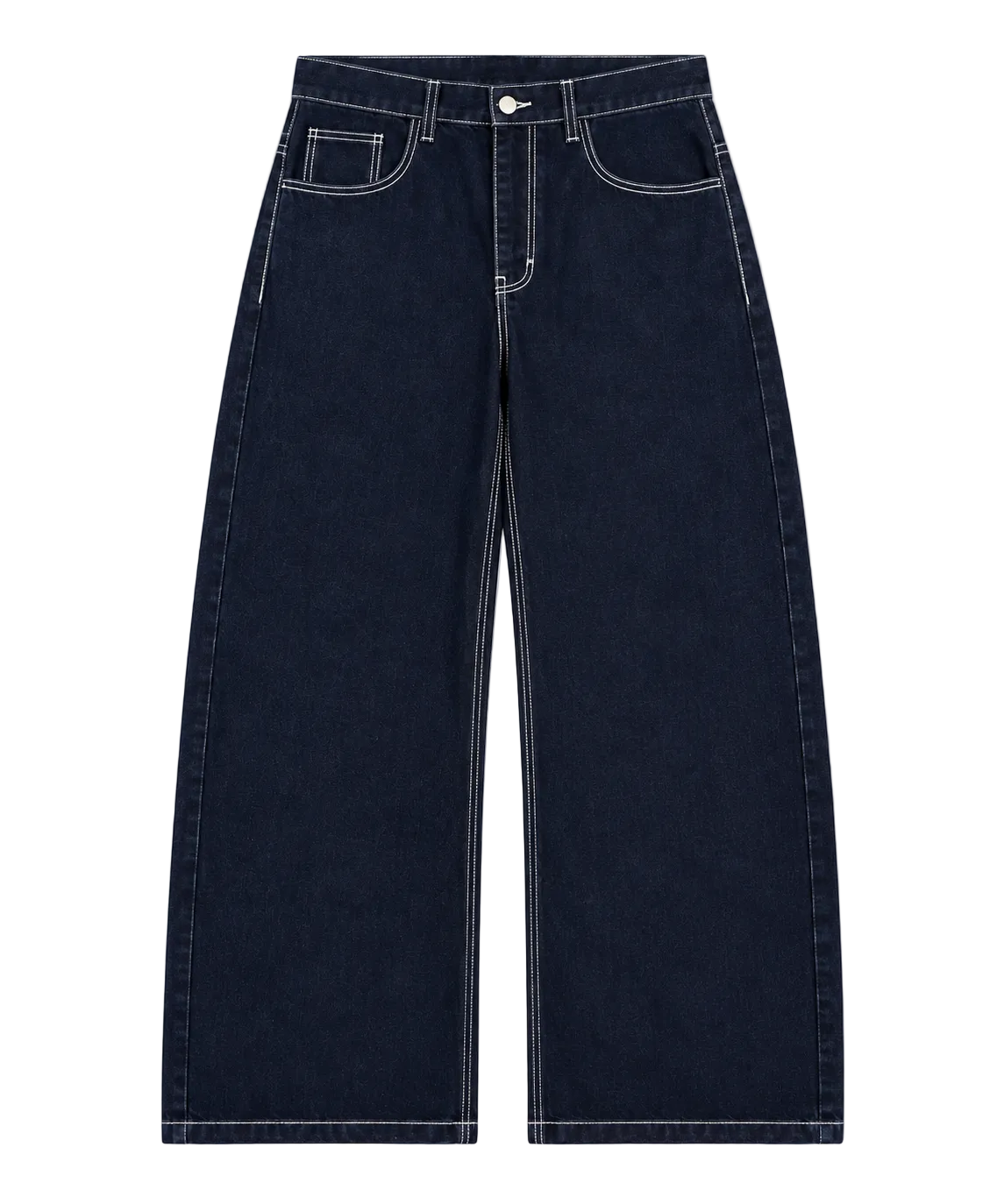Raw Baggy Denim / Dark Indigo&White