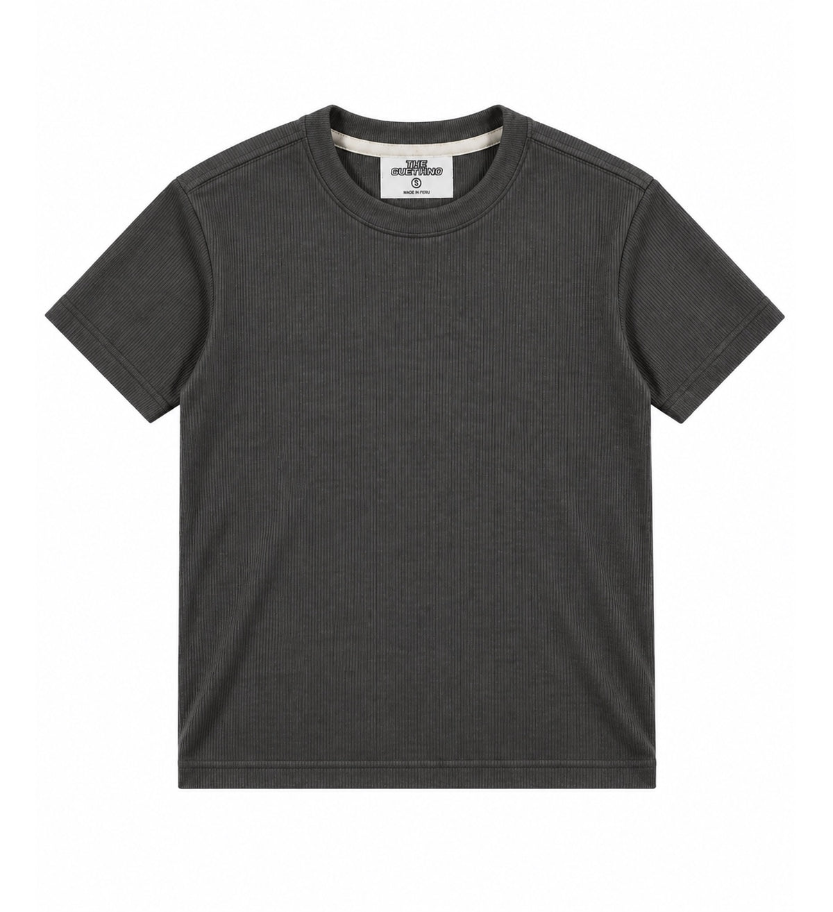 Ribbed T Shirt / Dark Grey