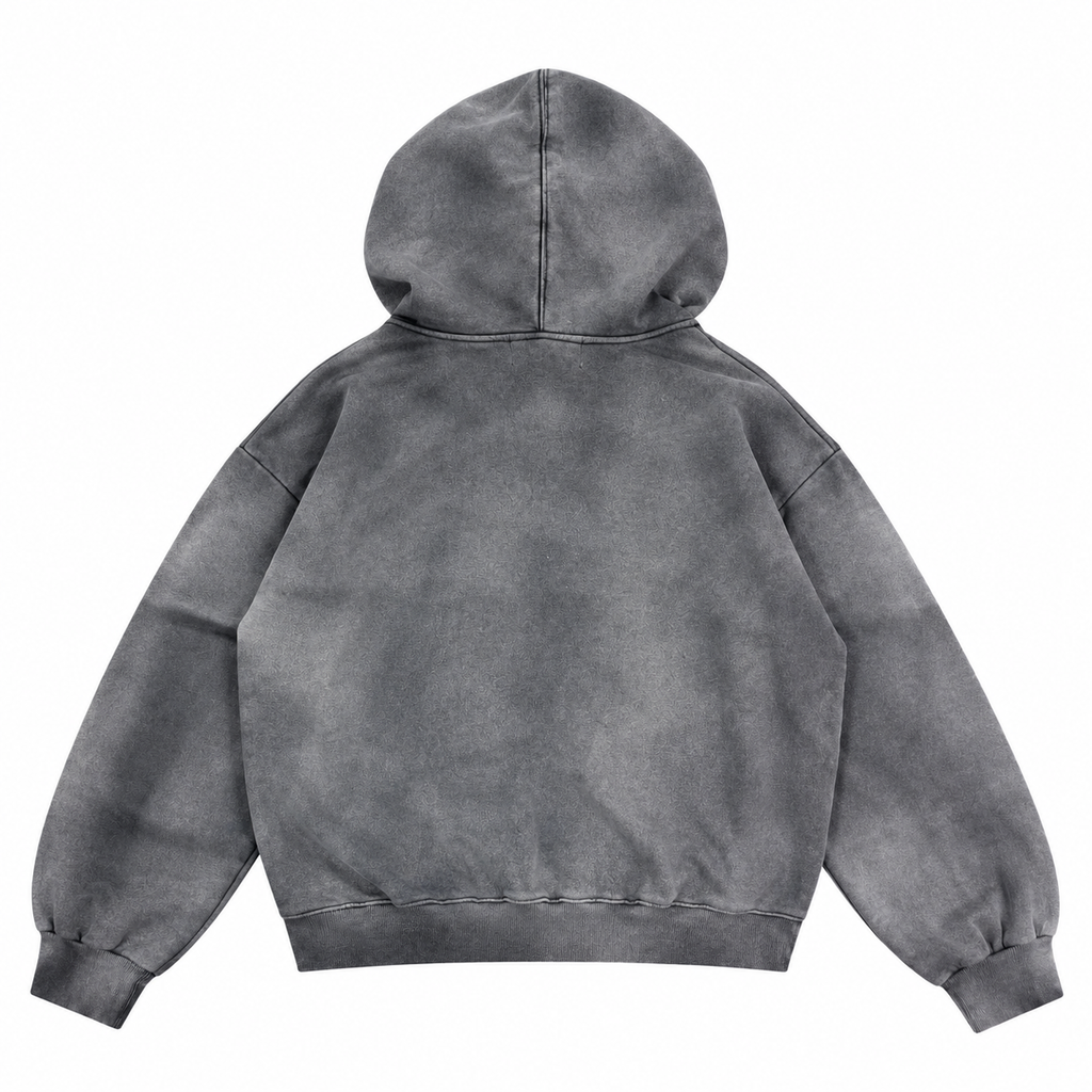 Hoddie Guettho Urban Street / Grey Acid Wash