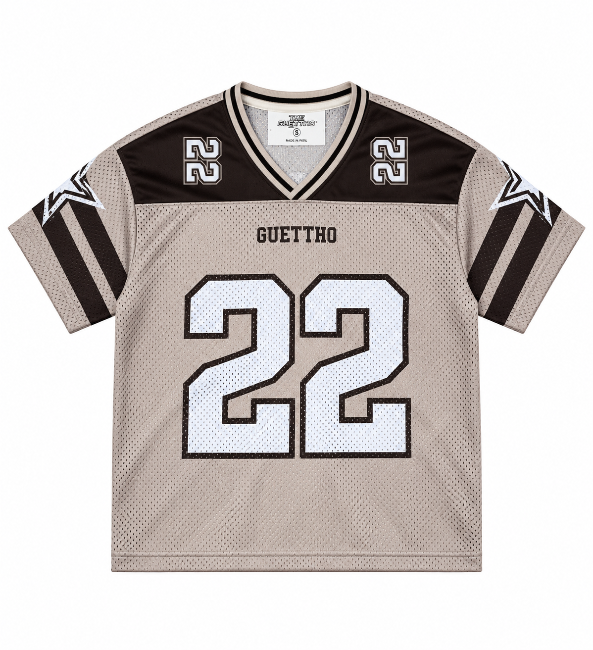 Mesh Jersey Guettho Sport / Beige/Brown