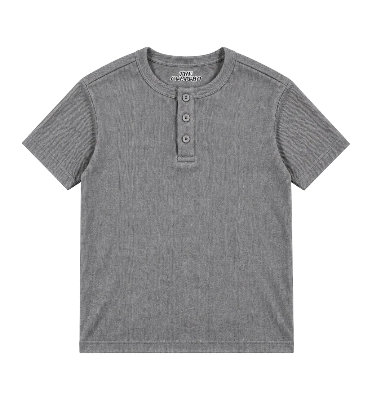 Henley Short Sleeve/ Light Grey