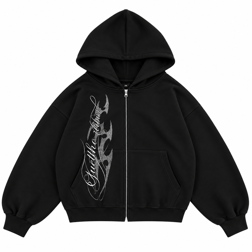 Guettho Urban Zip Hoodie / Black