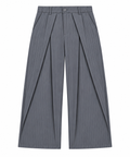 Pinstripe Wide Leg Trousers / Grey