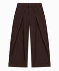 Pinstripe Wide Leg Trousers / Chocolate