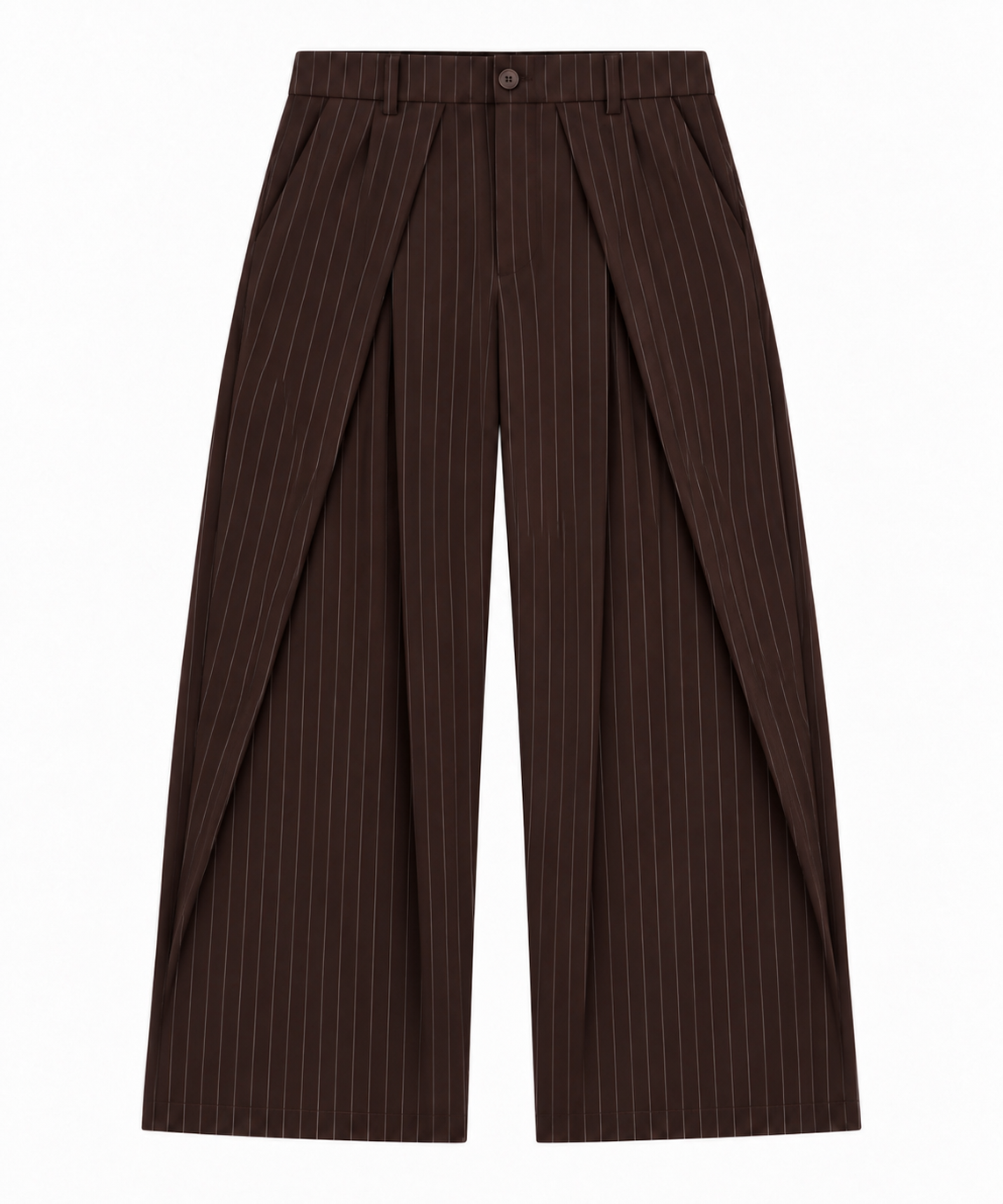 Pinstripe Wide Leg Trousers / Chocolate