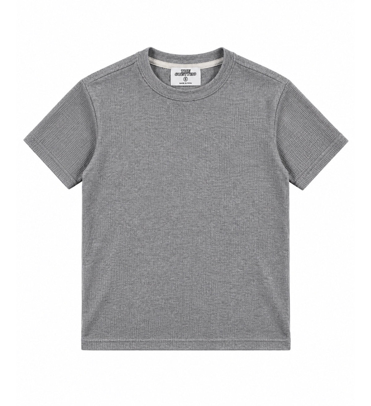 Ribbed T Shirt / Light Grey