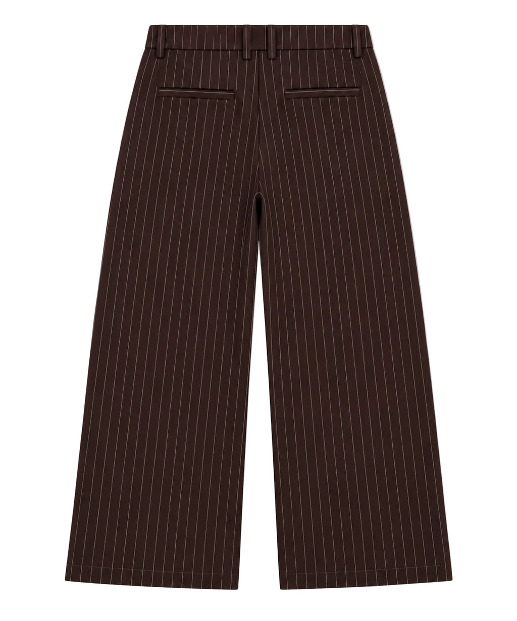 Pinstripe Wide Leg Trousers / Chocolate