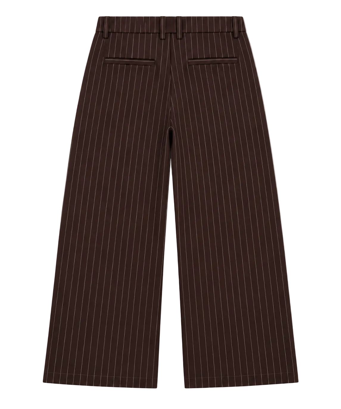 Pinstripe Wide Leg Trousers / Chocolate