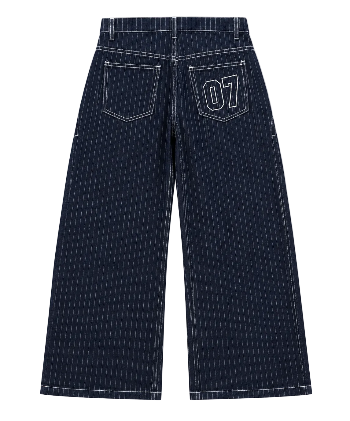 Raw Pinstripe Baggy Denim / Dark Indigo