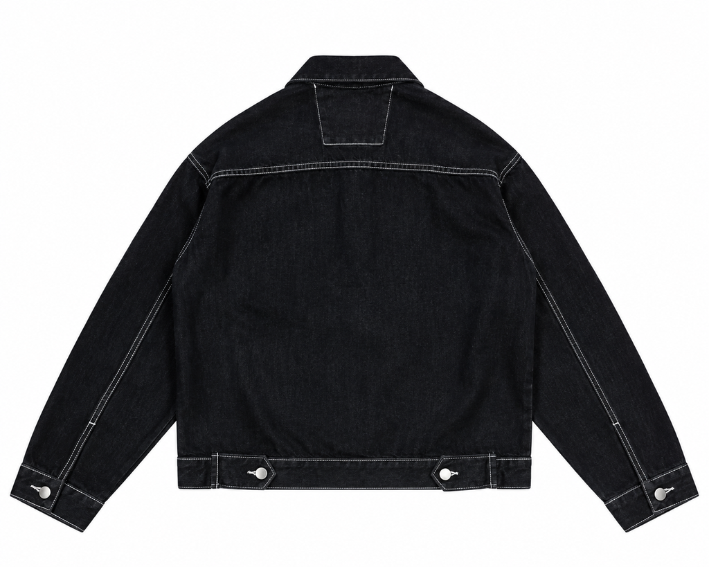 Raw denim Trucker Jacket / Black&White