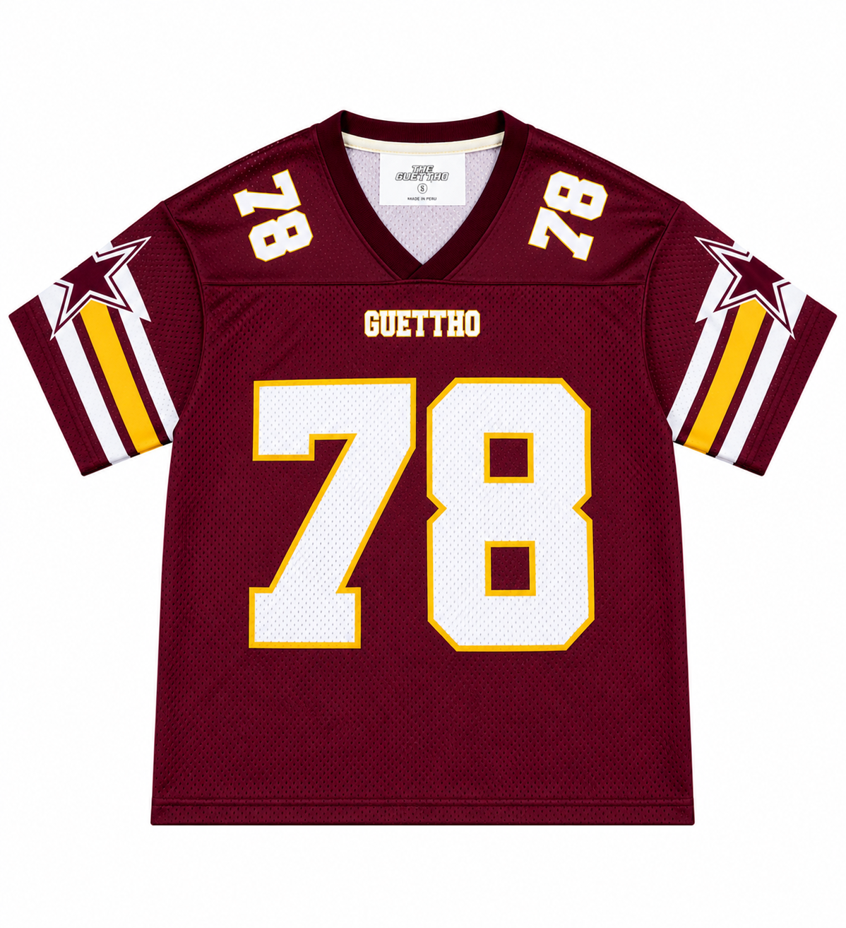Mesh Jersey Guettho Sport / Burgundy/White/Yellow