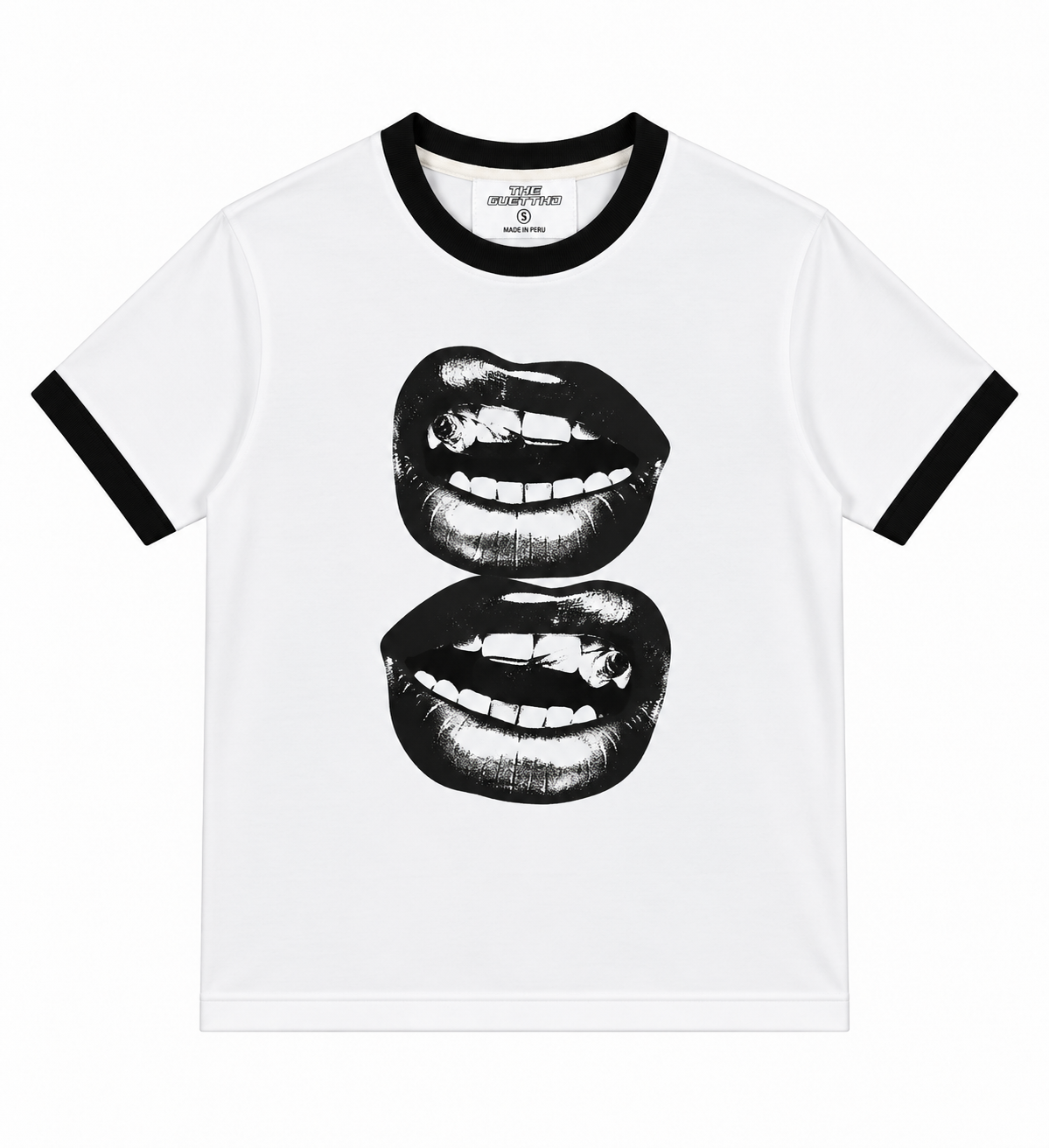 Baby Tee Graphic Lips / White