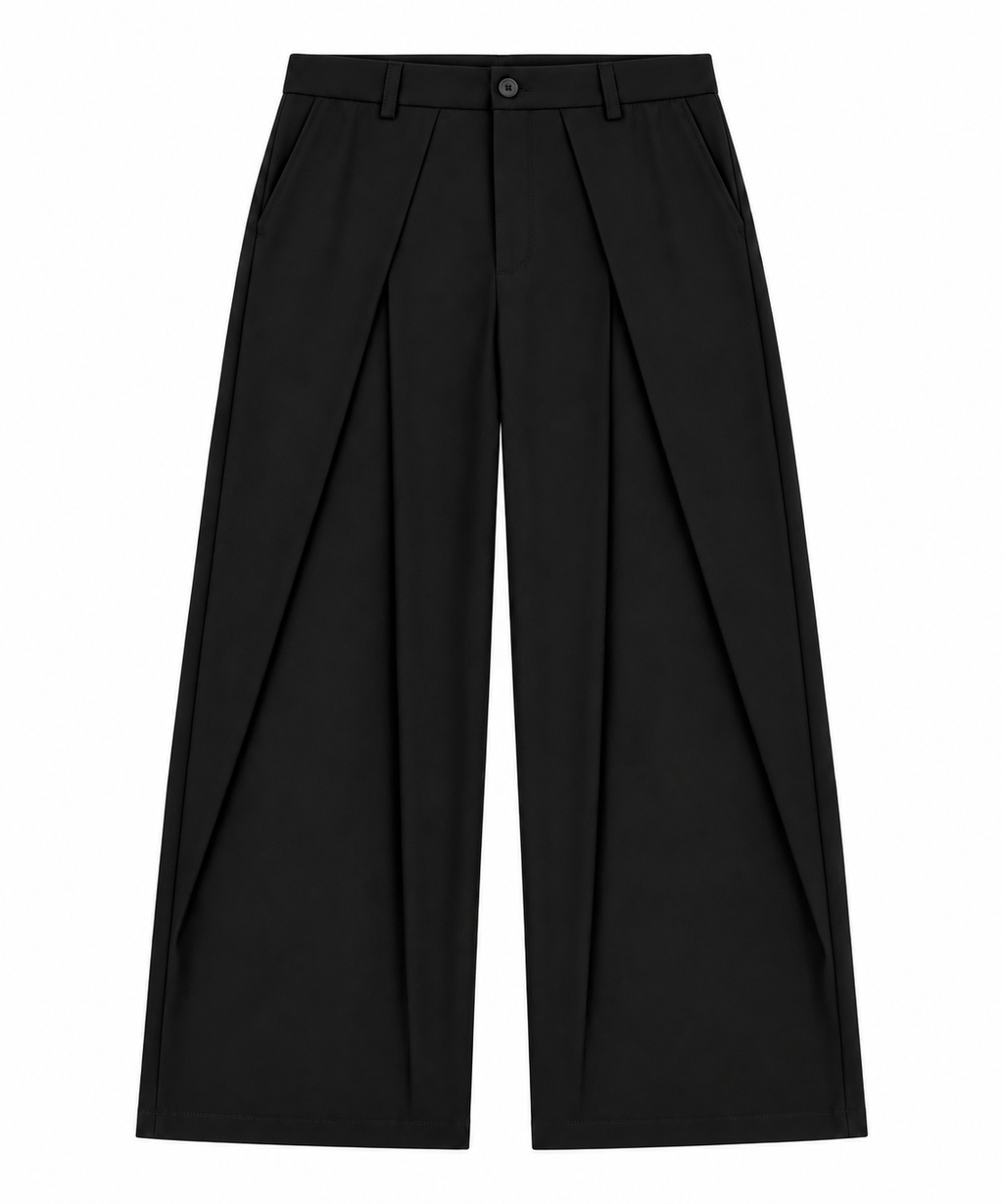 Wide Leg Trousers/ Black