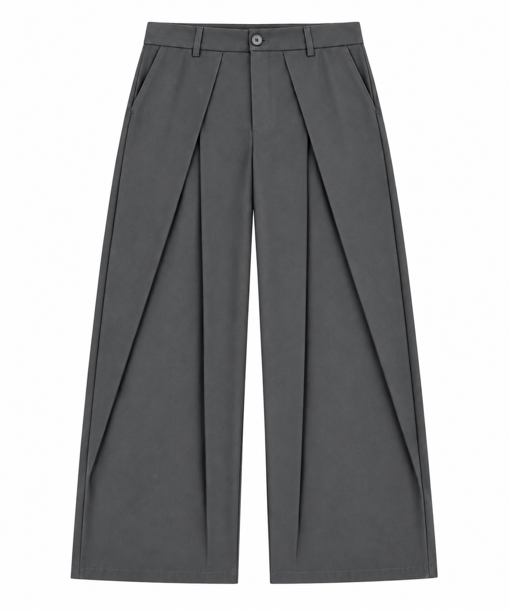 Wide Leg Trousers / Dark Grey
