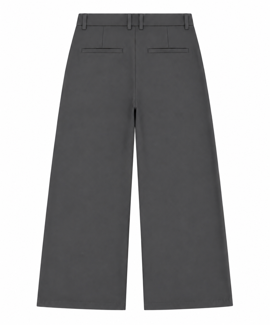 Wide Leg Trousers / Dark Grey