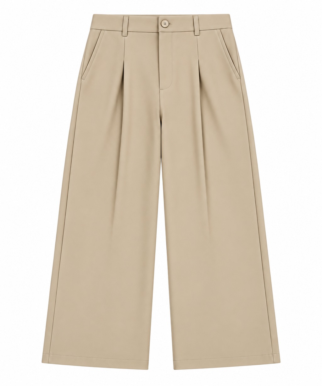 Wide Leg Trousers / Sand Beige