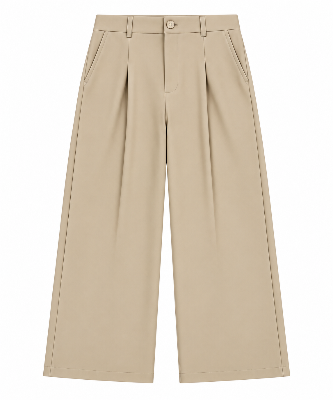 Wide Leg Trousers / Sand Beige