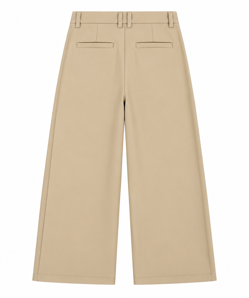 Wide Leg Trousers / Sand Beige
