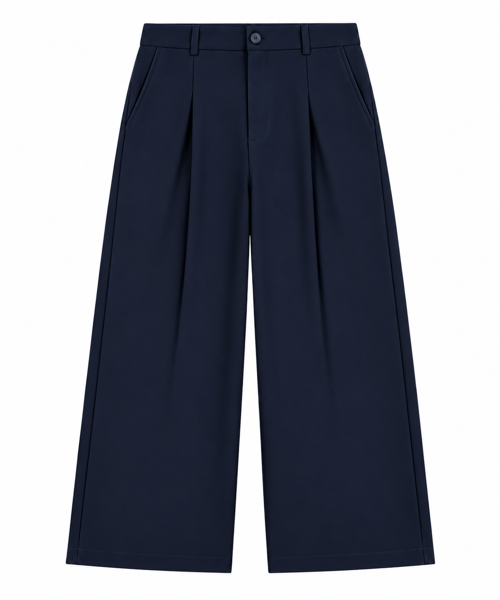 Wide Leg Trousers / Navy