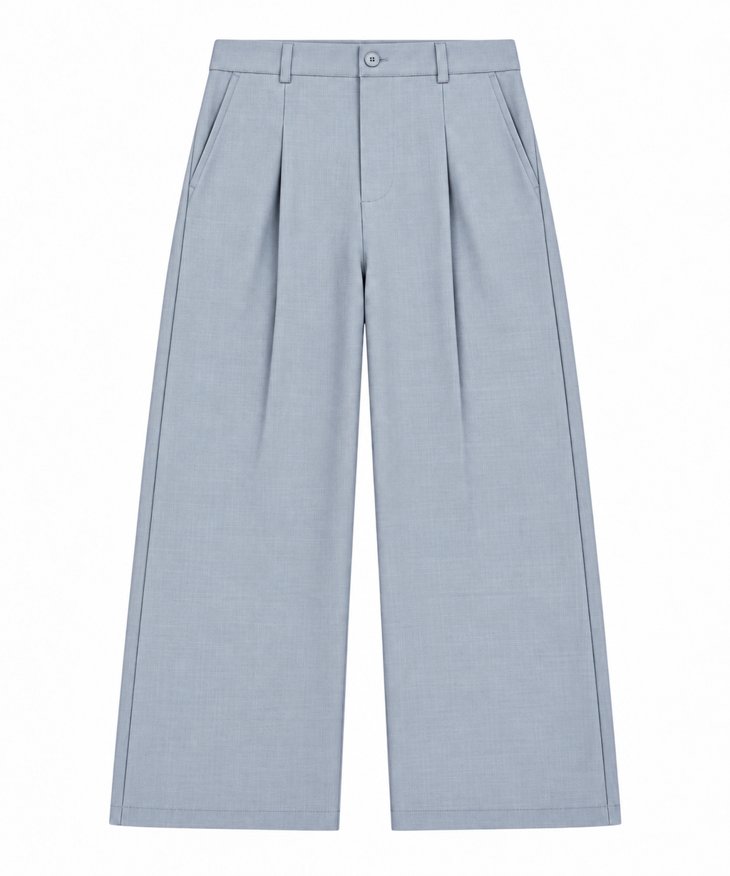 Wide Leg Trousers / Light Grey