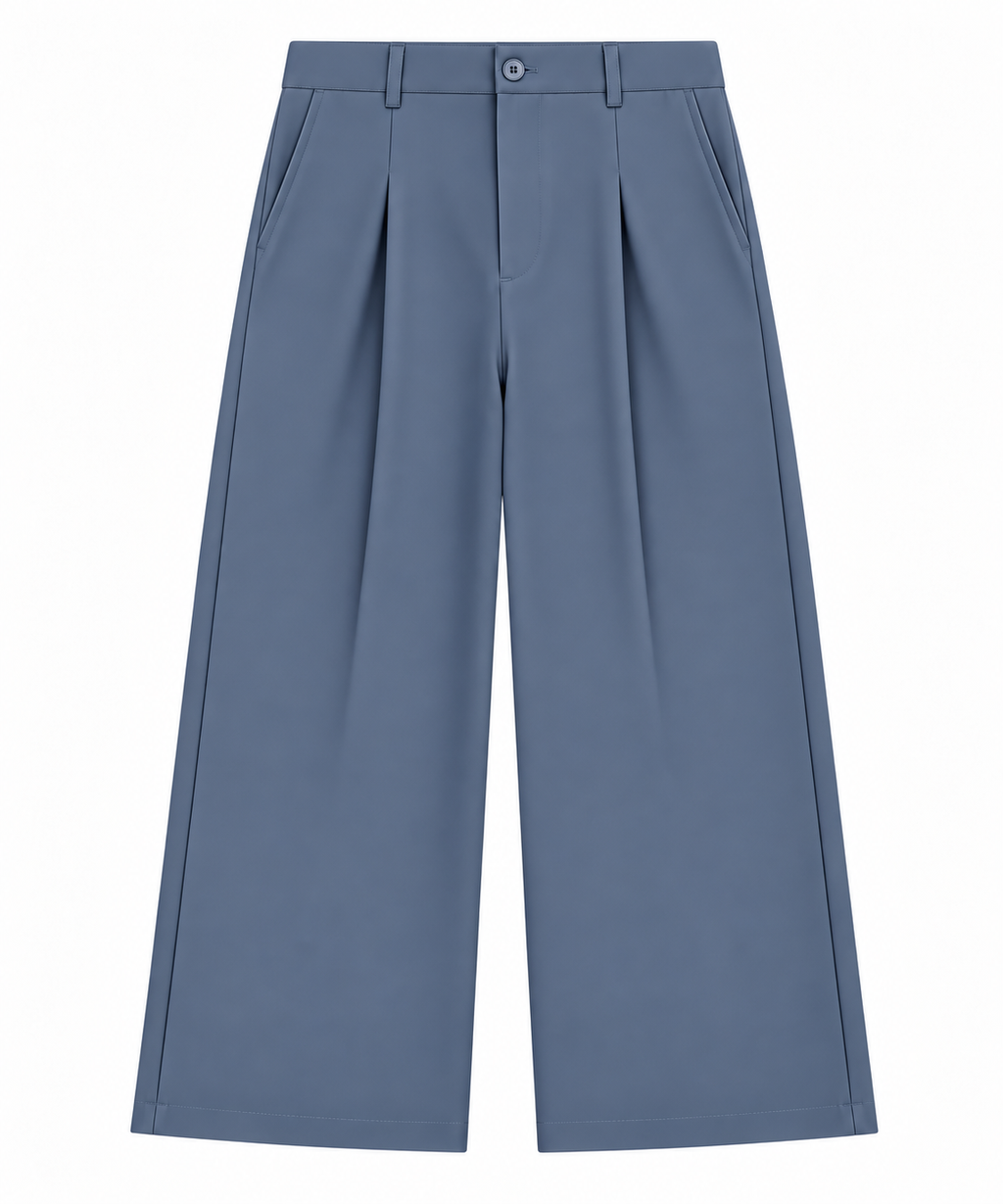 Wide Leg Trousers / Dusty Blue