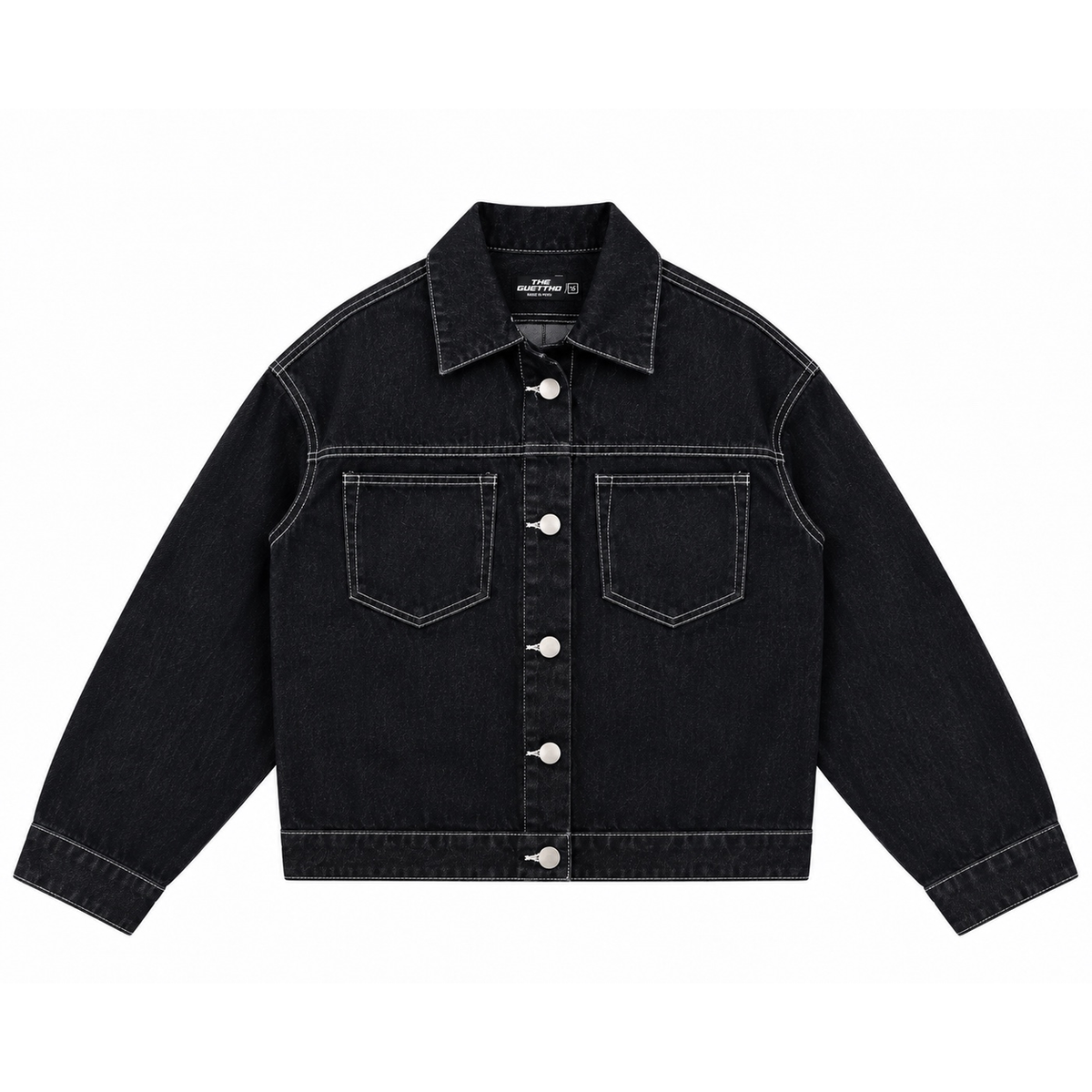 Raw denim Trucker Jacket / Black&White