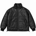 Puffer Leather Jacket / Black