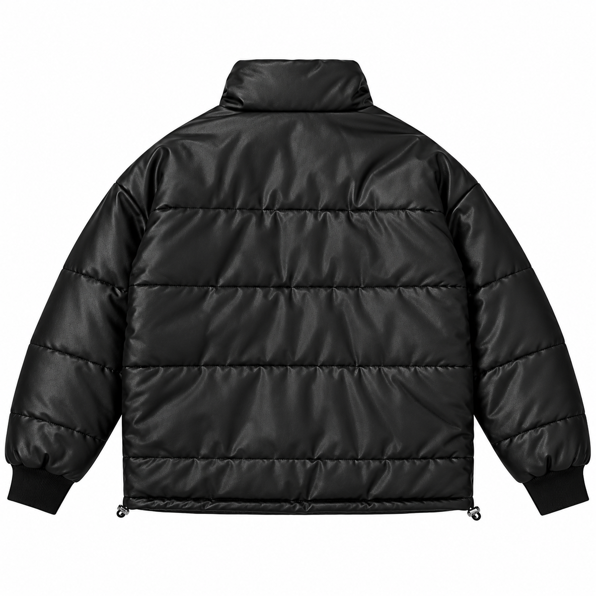 Puffer Leather Jacket / Black