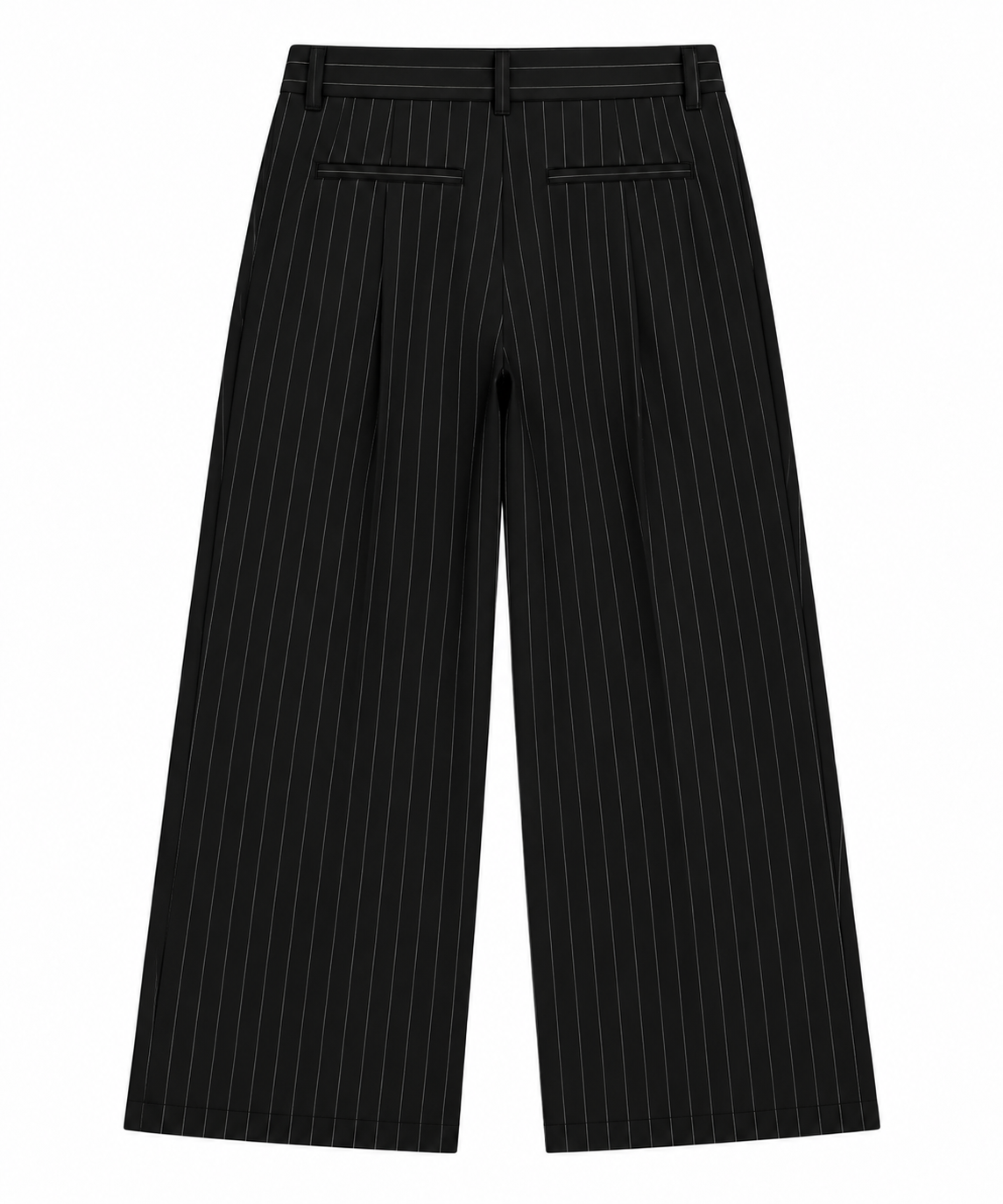Wide Leg Trousers Pinstripes / Black