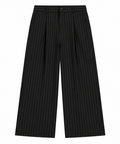 Wide Leg Trousers Pinstripes / Black